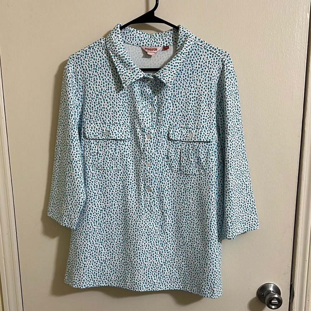 EUC Persifor XXL Women’s Triangle‎ Geometric Button Down Blouse